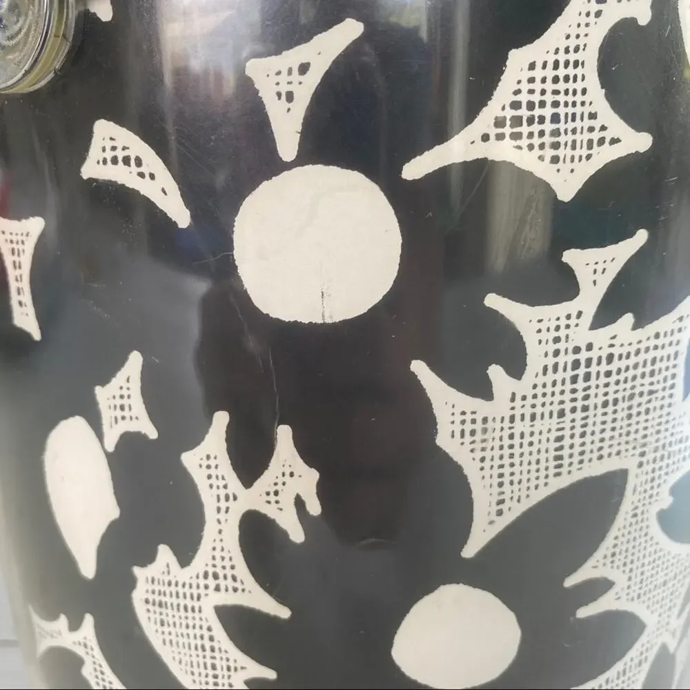 West Bend Vintage Retro 60’s Black and White Daisy Floral Ice Bucket